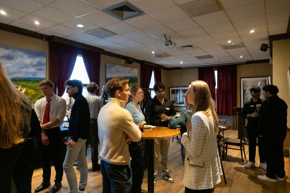 Students and industry professionals mingling at MDN's 10th Anniversary Networking Cocktail